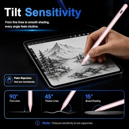 Another view of the Stylus Pen for Apple iPad 2018-2026 for Note-Taking Drawing Pink