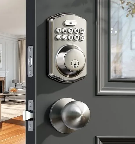 Veise KS01C Keyless Entry Deadbolt Door Lock with Knobs, Satin Nickel | Electronic Backlit Review: Tested and Rated