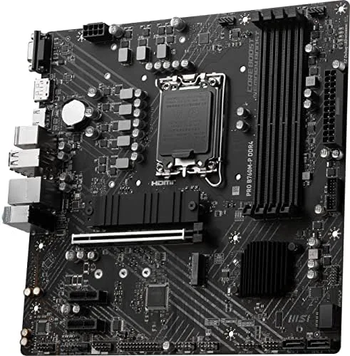 The rear I/O panel showing USB ports, HDMI, DisplayPort, and Ethernet