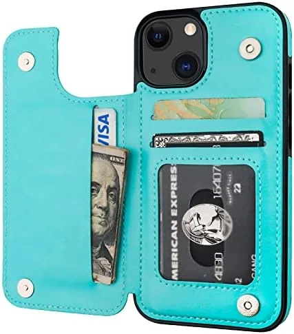 ONETOP for iPhone 13 Wallet Case with Card Holder,LightBlue | Kickstand,ID/Cash Holder,Case Wallet with Review: Tested and Rated
