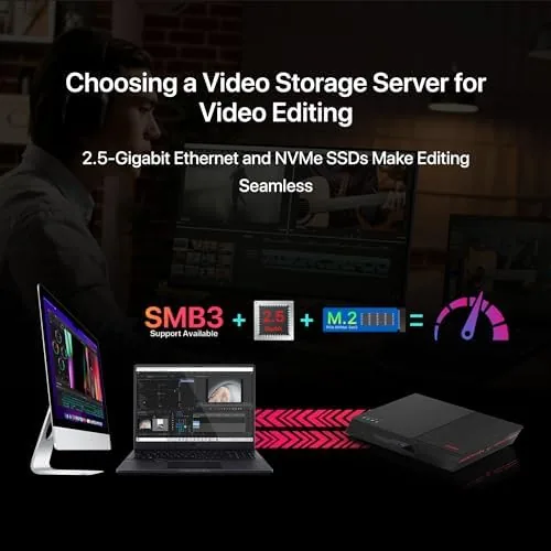 The Asustor Flashstor 6 FS6706T - 6 Bay All-SSD NAS Storage compared in context