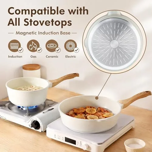 A vegetable stir fry cooking in the casserole pot over medium heat