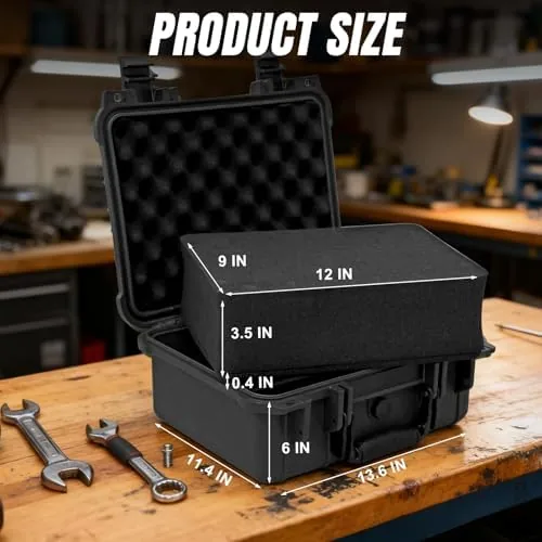 Close look at the Jack Boss Waterproof Hard Camera Case with Pre-cut Foam,black,updated | build quality