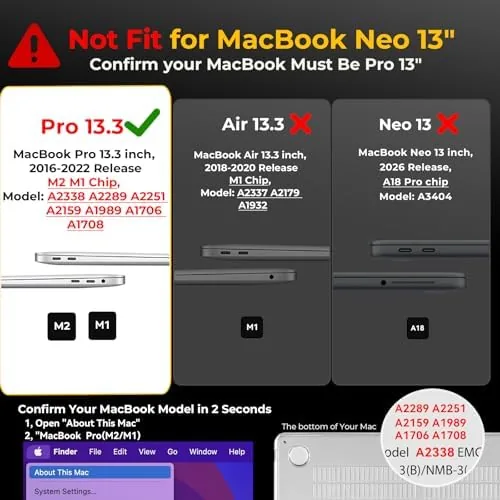 Close look at the EooCoo Crystal Case for MacBook Pro 13-inch M2 M1 2022-2016 build quality