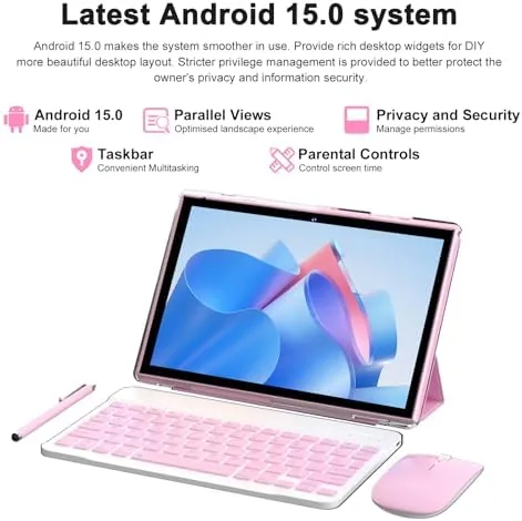 Detail shot of the Android 15 | Tabalet with Keyboard | Tablet 10 inch features