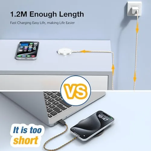 The charging pad connected through a USB C to A converter to a laptop during testing