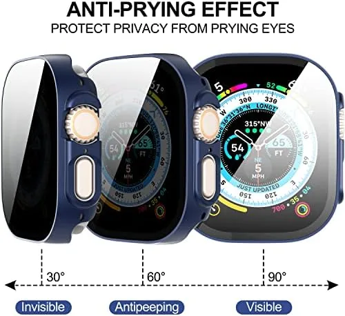 The 3-Pack Privacy Screen Protector Case for Apple Watch Ultra 49mm in real use