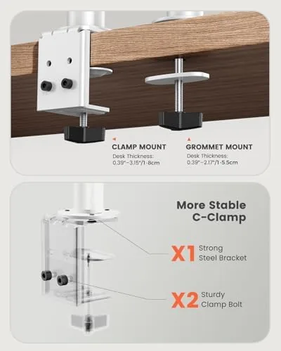 The ErGear Fully Adjustable Dual Monitor Mount for 2 Screens up compared in context