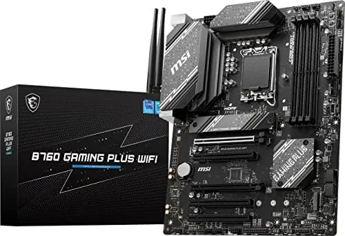 MSI B760 Gaming Plus WiFi motherboard on an anti-static surface