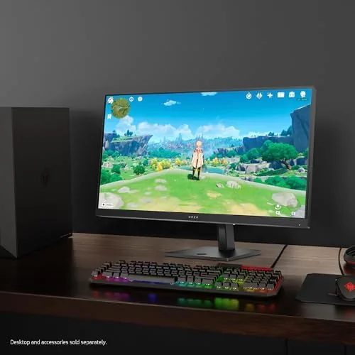 Detail shot of the HP OMEN 32q QHD 165Hz Gaming Monitor, QHD Display (2560 features