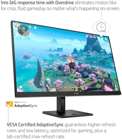 The HP OMEN 32q QHD 165Hz Gaming Monitor, QHD Display (2560 compared in context