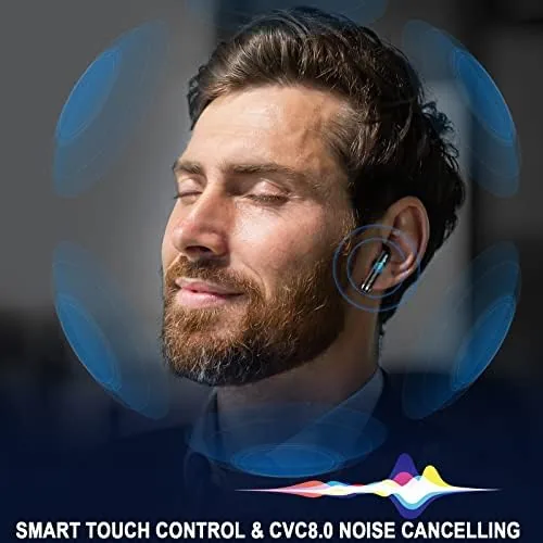 Close look at the Wireless Earbuds, Bluetooth 5.4 Ear Buds LED Power Display Headphones build quality