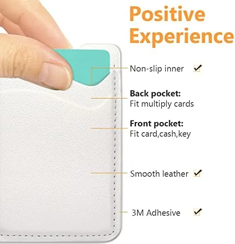 Close look at the Phone Card Holder, Stretchy Credit Card Holder for Phone Case -2Pack White build quality