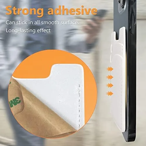 The Phone Card Holder, Stretchy Credit Card Holder for Phone Case -2Pack White in real use