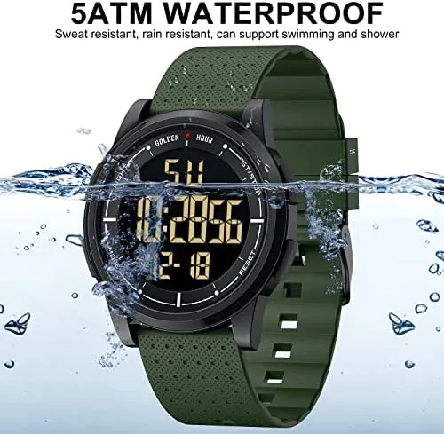 Close look at the GOLDEN HOUR Ultra-Thin Minimalist Sports Waterproof Digital Men's Watches with build quality