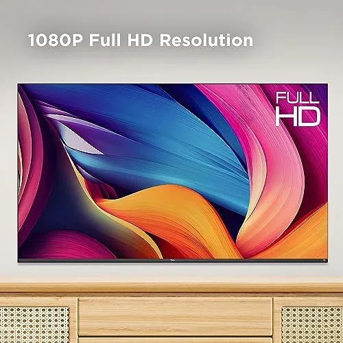 Close up of the slim bezel and the tabletop feet of the TCL S3