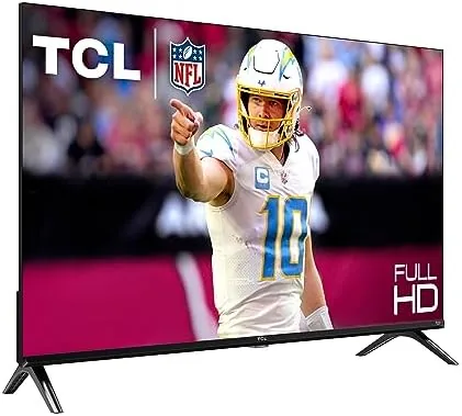 The voice remote in hand with the Alexa response shown on the TCL screen