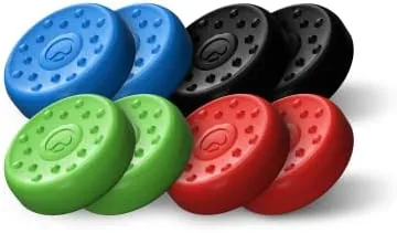 Thumb grips installed on PS5 and Xbox controllers