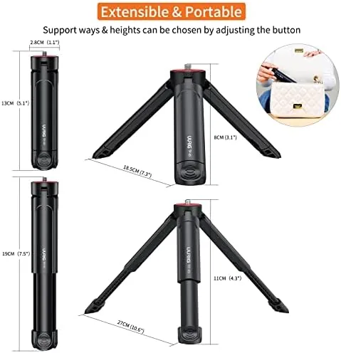Close look at the UURIG TP05 Extendable Mini Camera Tripod, Portable Selfie Stick Handle build quality