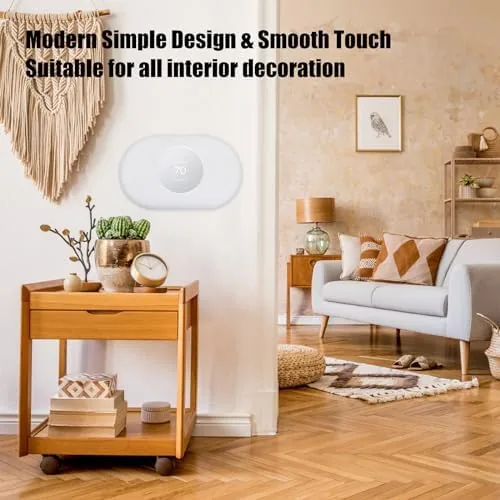 Side profile of the Nest thermostat and trim plate showing the flush mount