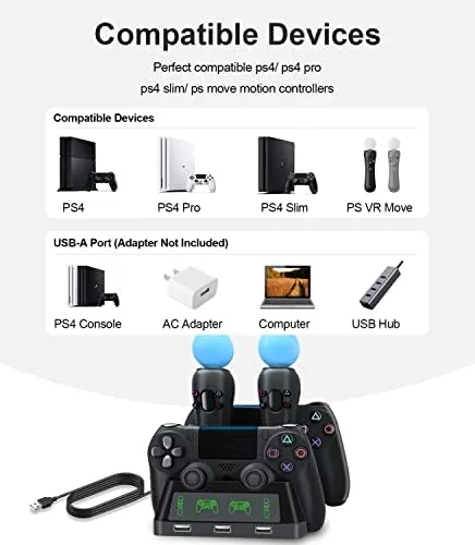4 in 1 charging station beside a standard two controller dock