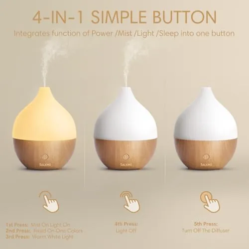 The SALKING Essential Oil Diffuser for Home, 100ml Small Aromatherapy Diffuser in real use