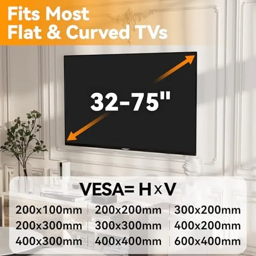 Close look at the Studless TV Wall Mount for 32-75 inch TVs, Low Profile build quality