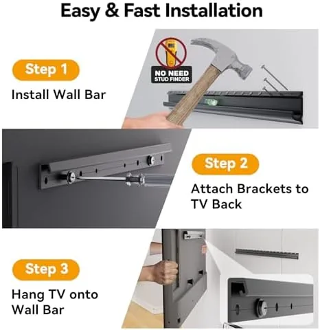 The Studless TV Wall Mount for 32-75 inch TVs, Low Profile compared in context