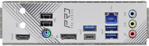 Completed PC build inside a compact case showing the ASRock motherboard installed