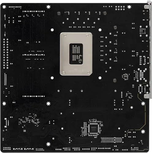 ASRock B760M Pro RS compared with a premium ATX motherboard on a bench