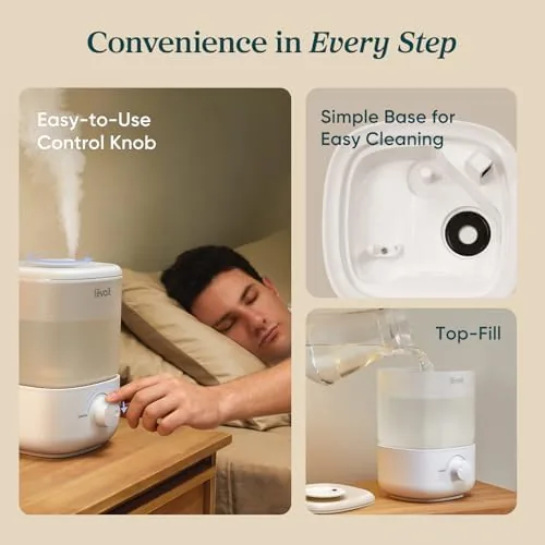 Levoit humidifier running in a nursery with soft ambient light