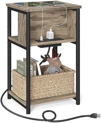VASAGLE Side Table with Charging Station, 3-Tier Small End Table | Nightstand with USB Review: Tested and Rated