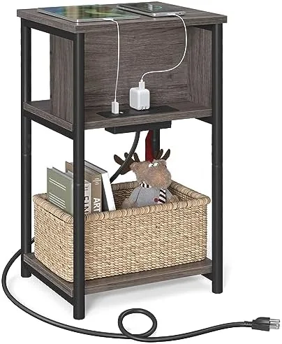 Testing the VASAGLE Side Table with Charging Station, 3-Tier Small End Table over two weeks