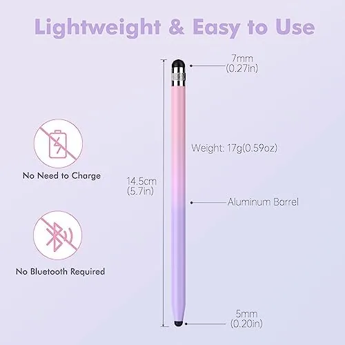 Close look at the 5Pcs Stylus Pens, 2 in 1 Stylists Stylus Pen for build quality
