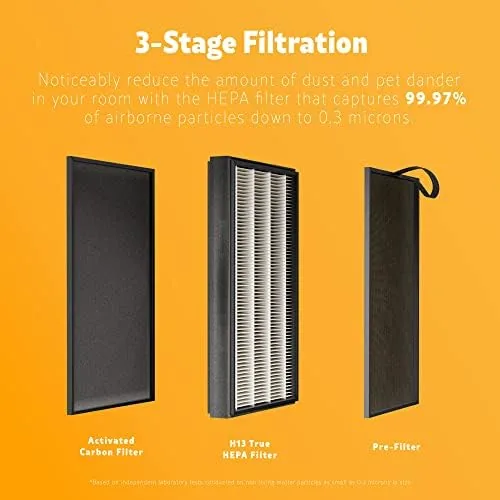 The three stage filter removed from the purifier showing the pre filter and HEPA layer