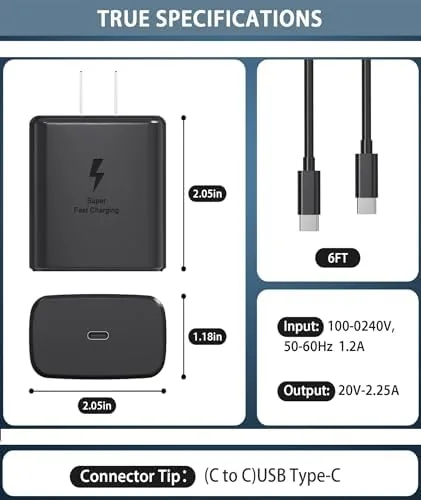 Another view of the 45W Super Fast Charger USB C- 45 Watt Type C