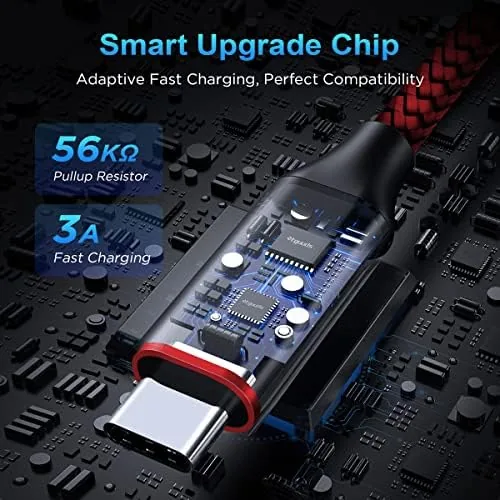 Close look at the etguuds USB to USB C Cable 4ft, 5-Pack USB A build quality
