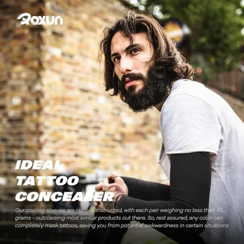 The ROXUN Arm Sleeves Cooling UV Sun Protection Sport Compression for in real use
