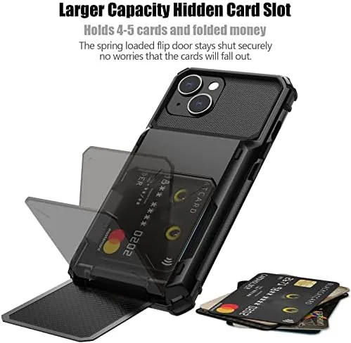 Close look at the Nvollnoe for iPhone 13 Case with Card Holder[Store 5 Cards] build quality