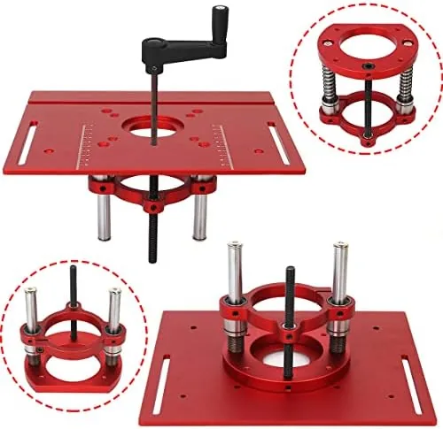 The Adjustable Router Lift for 65mm Diameter Universal Trimming Machine,Aluminum Under-Table in real use