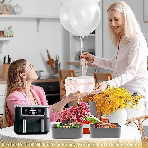 The Silicone Air Fryer Liners 10QT, Reusable Airfryer Basket Liners Rectangular compared in context