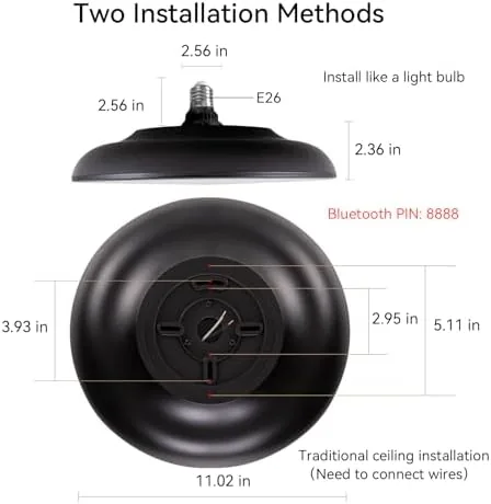Close look at the Black Waterproof LED Flush Mount Ceiling Light Fixture,with Bluetooth Speaker,11 build quality