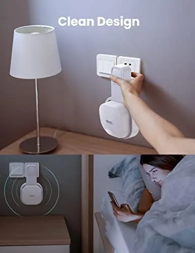A tidy hallway wall with the eero mounted and the cables hidden behind the holder