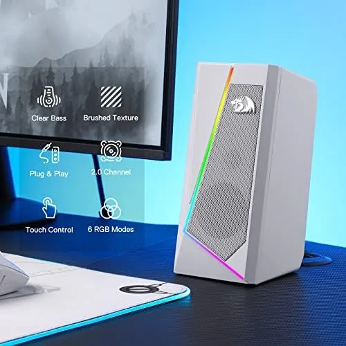 Close look at the Redragon GS520 Wired 2.0 Channel Stereo Sound Desktop RGB Computer build quality