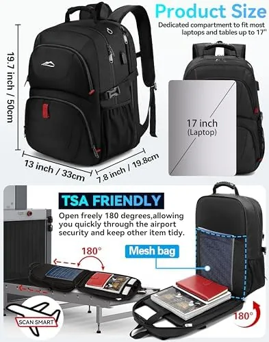 Close look at the ProEtrade Travel Backpack, Extra Large Laptop Backpack Business Anti Theft build quality
