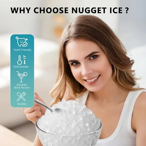 The EUHOMY nugget ice maker next to a cube ice maker for comparison