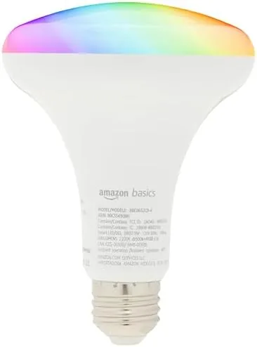 The Amazon Basics Smart BR30 LED Light Bulbs, Color Changing, 9W in real use