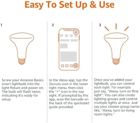 Another view of the Amazon Basics Smart BR30 LED Light Bulbs, Color Changing, 9W