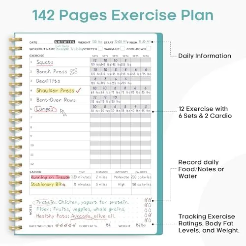 Close look at the Fitness Workout Journal & Log Book for Women & Men build quality