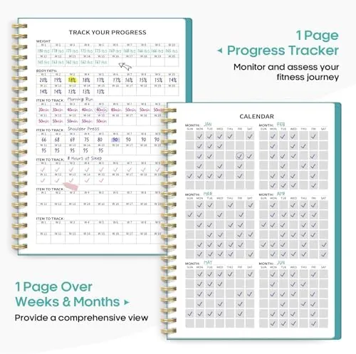 The Fitness Workout Journal & Log Book for Women & Men in real use